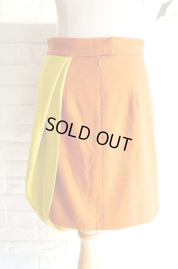 画像2: HUIHUI DRAPE SKIRT COGNAC (2)