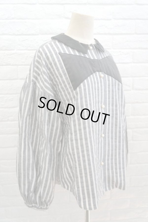 画像2: Drowse and yet....  胸リボンのパフスリーブブラウス (2)