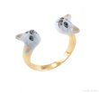 画像1: NACH Adjustable ring Grey Cat Face to Face (1)