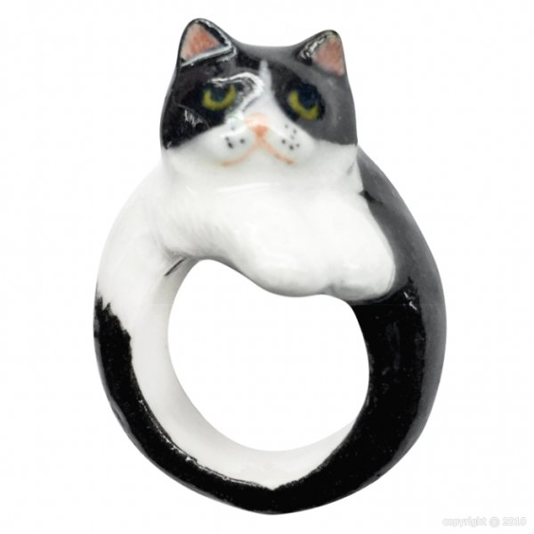 画像1: NACH Black&White Persian Cat ring (1)