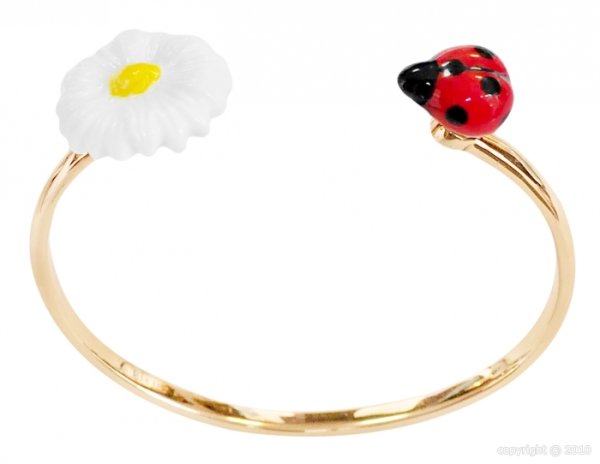 画像1: NACH Daisy Flower&Ladybug Face to Face bracelet (1)