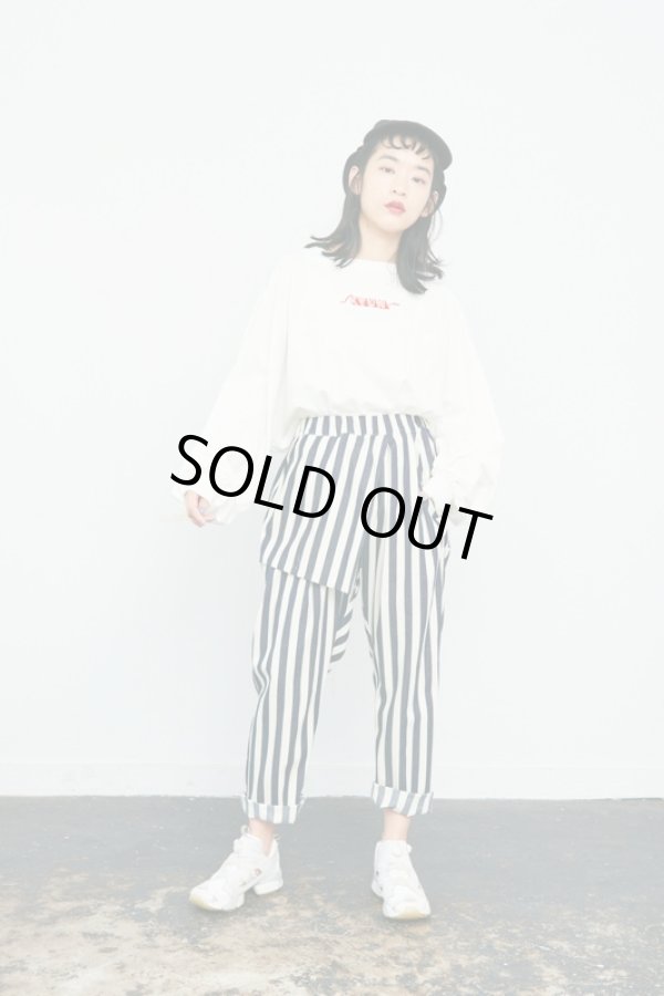 画像7: youmolaugh(ユーモラフ)  刺繍ワイドショルダーTシャツ オフ (7)