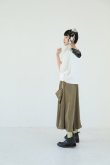 画像1: youmolaugh ユーモラフ　サテンガチャベルトスカート　olive (1)