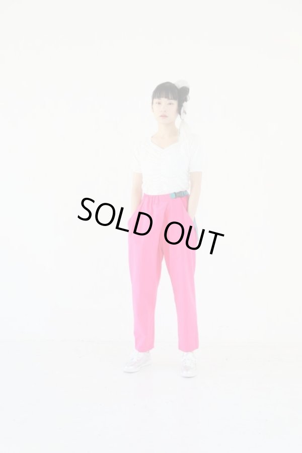 画像1: youmolaugh ユーモラフ　ガチャベルトアシンメタックパンツ　pink (1)