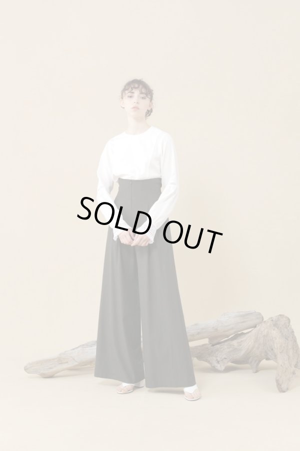 画像1: LOKITHO EMBROIDRED BELT PANTS  khaki (1)