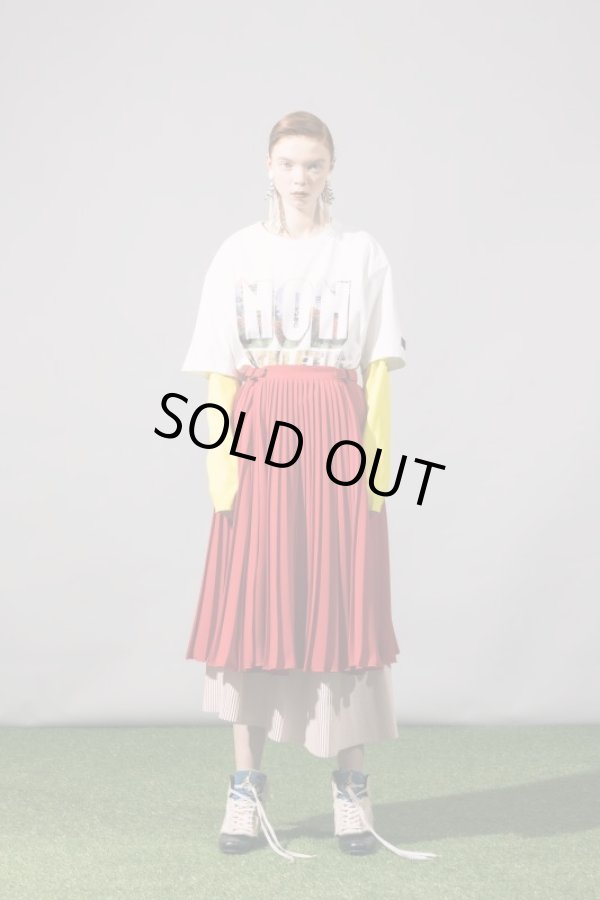 画像1: NON TOKYO LAYERED PLEATS SKIRT red (1)