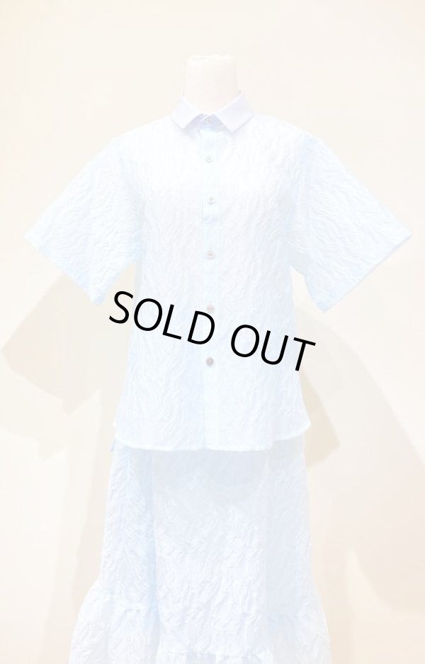 画像6: LOKITHO BOTANICAL EMBOSS SKIRT BLUE (ギャラハモオリジナル） (6)