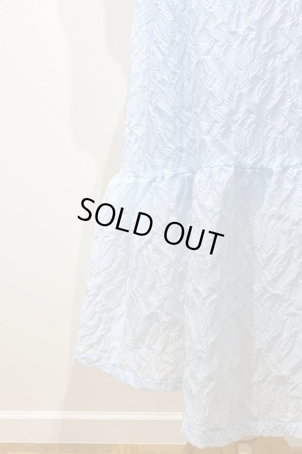 画像3: LOKITHO BOTANICAL EMBOSS SKIRT BLUE (ギャラハモオリジナル） (3)