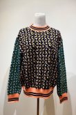 画像1: HENRIK VIBSKOV Stamp Knit Roundneck Brown Earth Pixels sizeS (1)