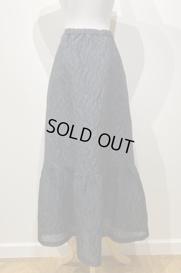 画像3: LOKITHO BOTANICAL EMBOSS MAXI SKIRT BLACK (ギャラハモオリジナル） (3)