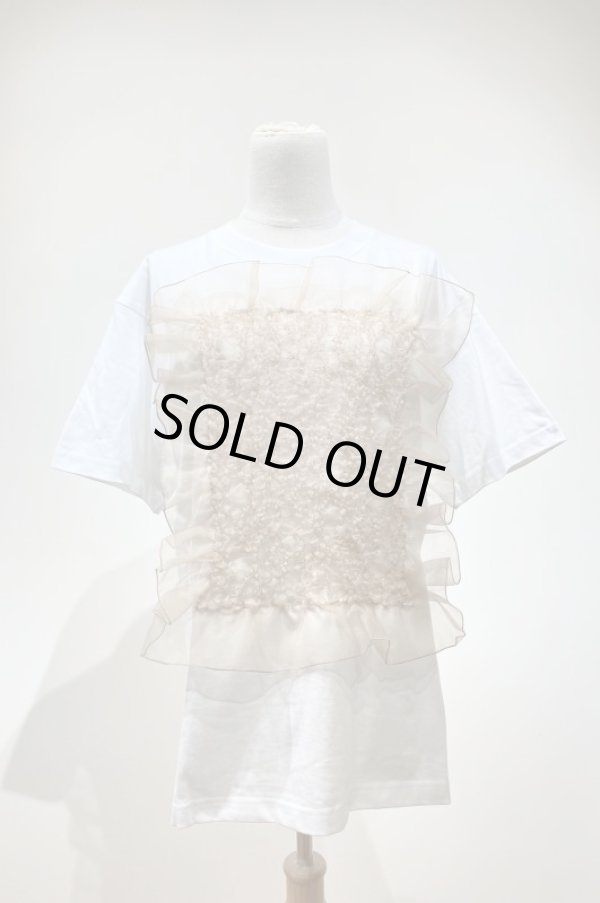 画像1: YuumiARIA EMBROIDERY FRILL T-SHIRTS white beige (1)