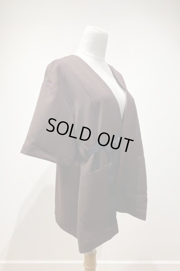 画像2: youmolaugh (ユーモラフ）ノーカラーベルトジャケット　 brown (2)