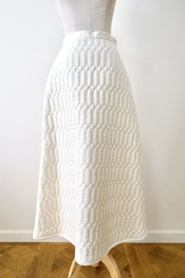 画像1: LOKITHO QUILT SKIRT white (1)