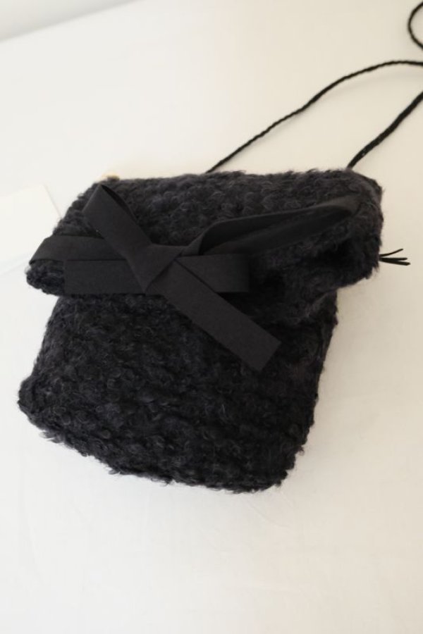 画像5: kéngo (ケンゴ)  loop tweed jersey shoulder bag black (5)