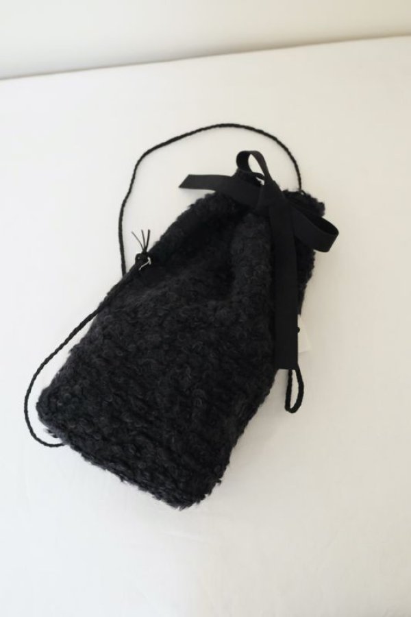 画像4: kéngo (ケンゴ)  loop tweed jersey shoulder bag black (4)