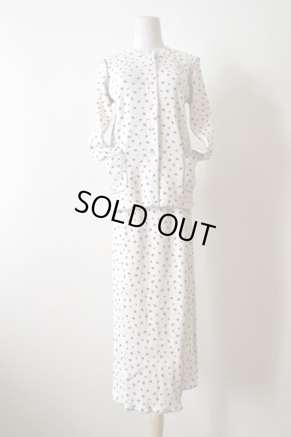 画像3: kéngo (ケンゴ) ”kobana ga saita” printed rib long skirt  royal blue (3)