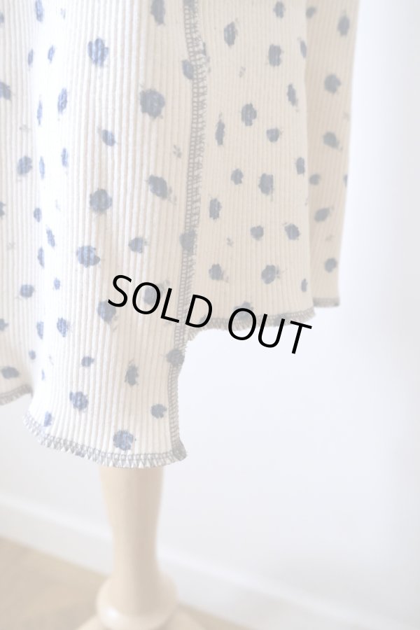 画像4: kéngo (ケンゴ) ”kobana ga saita” printed rib long skirt  royal blue (4)