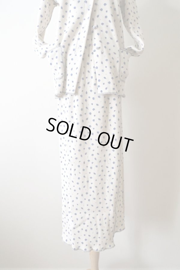 画像2: kéngo (ケンゴ) ”kobana ga saita” printed rib long skirt  royal blue (2)