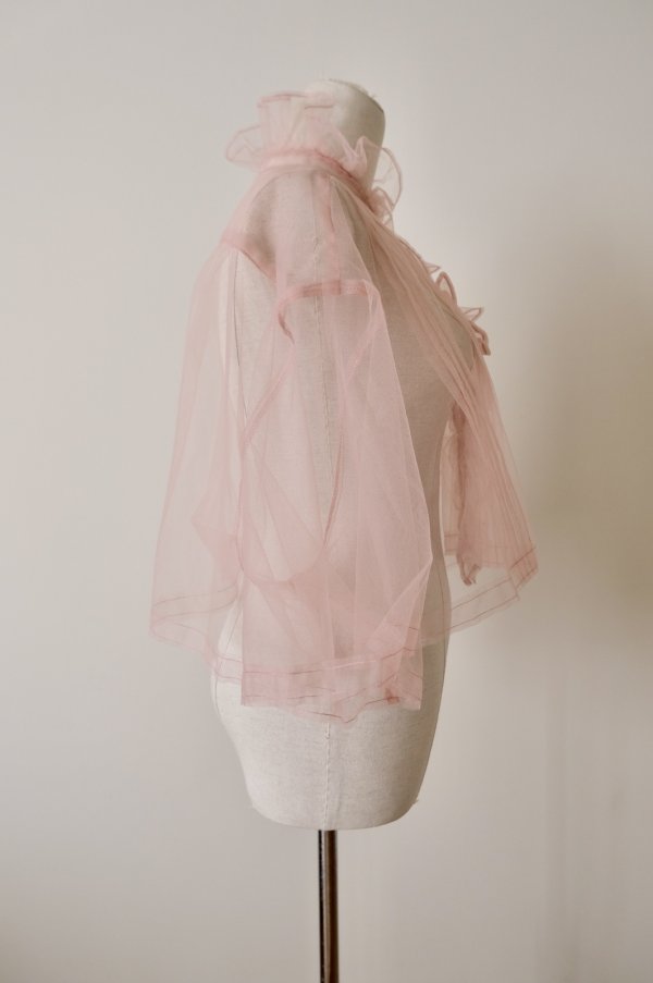 画像3: MIKIOSAKABE Sheer Frill Blouse Baby Pink (3)