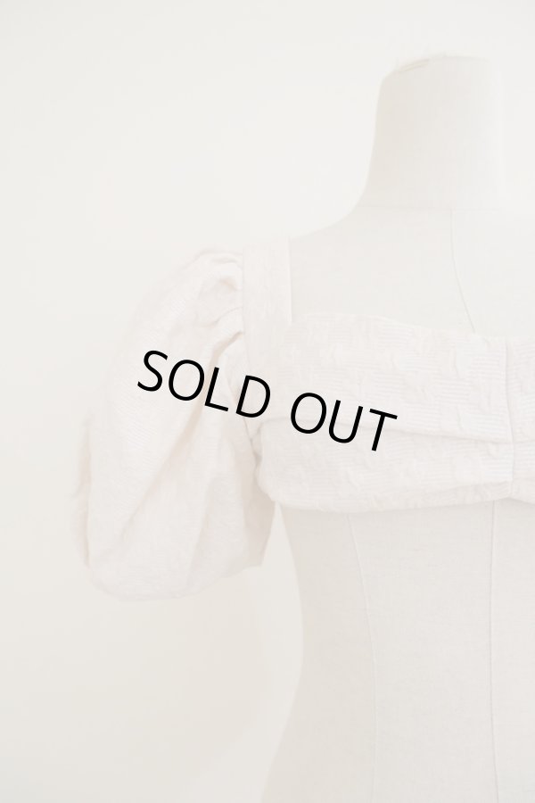 画像4: DECO depuis 1985 (デコ ドゥピュイイチキューハチゴー) SILVER FOIL JAQUARD BRA TOPS white (4)