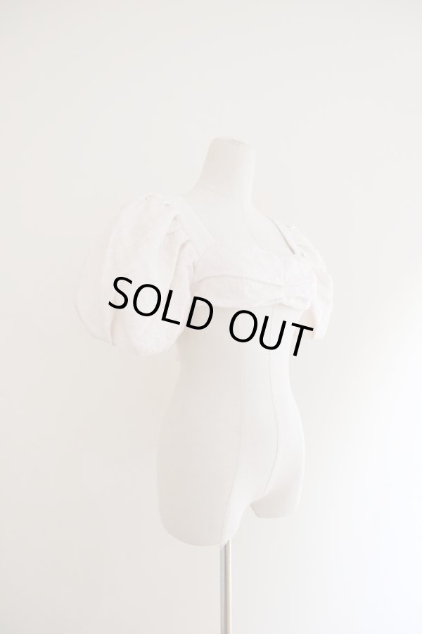 画像2: DECO depuis 1985 (デコ ドゥピュイイチキューハチゴー) SILVER FOIL JAQUARD BRA TOPS white (2)