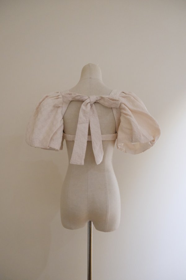 画像3: DECO depuis 1985 (デコ ドゥピュイイチキューハチゴー) SILVER FOIL JAQUARD BRA TOPS white (3)