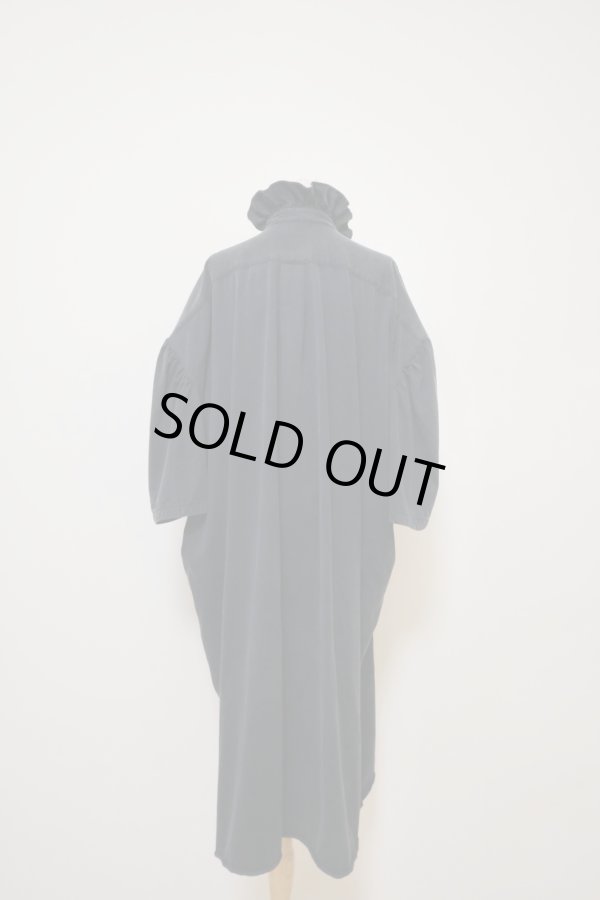 画像3: MIKIOSAKABE (ミキオサカベ) RUFFLE HALF SLEEVE LONG SHIRT black (3)