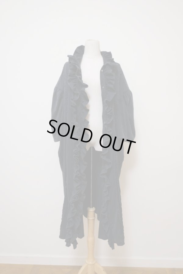 画像4: MIKIOSAKABE (ミキオサカベ) RUFFLE HALF SLEEVE LONG SHIRT black (4)