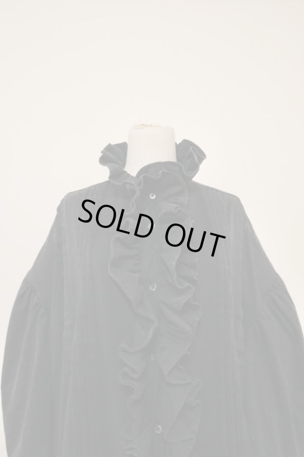 画像5: MIKIOSAKABE (ミキオサカベ) RUFFLE HALF SLEEVE LONG SHIRT black (5)