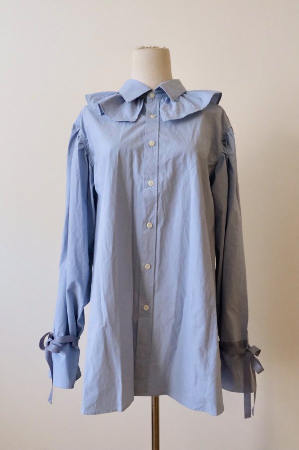 画像1: Yuumi ARIA COLLER FRILL SHIRTS sax (1)