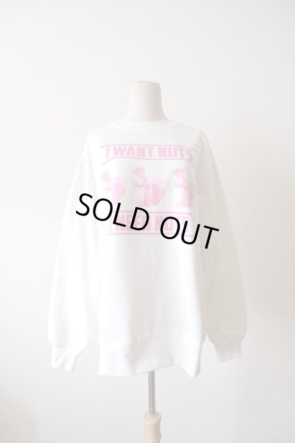 画像1: NON TOKYO PRINT SQUIRREL PULLOVER SWEAT white (1)
