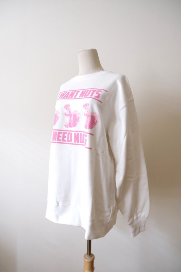 画像2: NON TOKYO PRINT SQUIRREL PULLOVER SWEAT white (2)