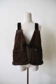 画像1: uca  hand-knit hunting vest brown (1)