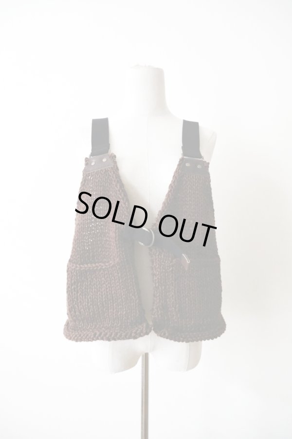 画像1: uca  hand-knit hunting vest brown (1)