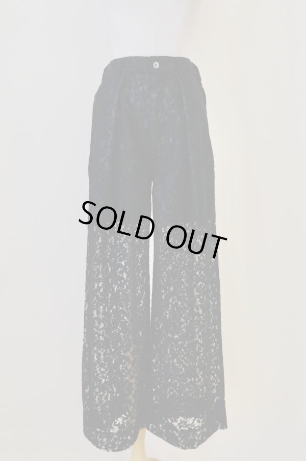 画像1: naokitomizuka (ナオキトミヅカ) lace pants black 36size (1)