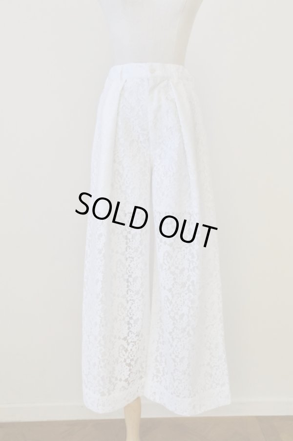 画像1: naokitomizuka (ナオキトミヅカ) lace pants white 36size (1)