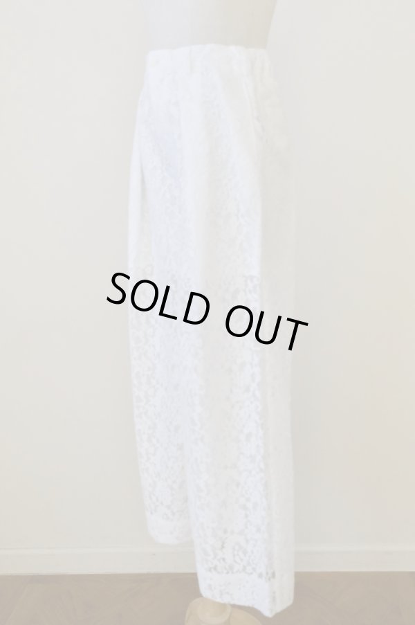 画像2: naokitomizuka (ナオキトミヅカ) lace pants white 36size (2)