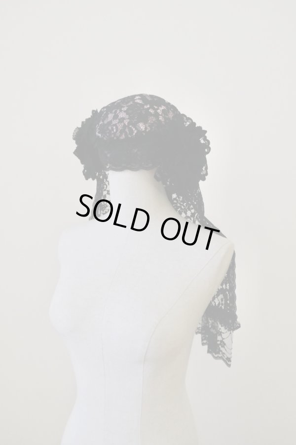 画像2: naokitomizuka (ナオキトミヅカ) lace mix hat black (2)