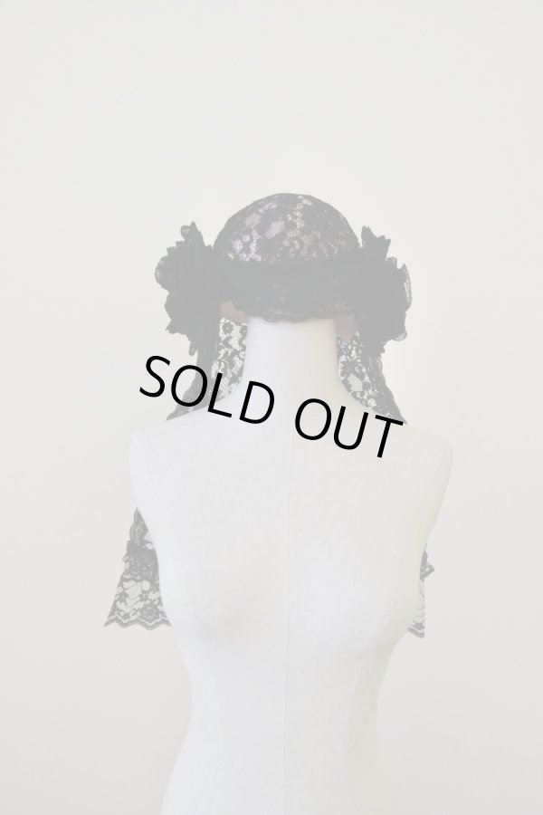 画像1: naokitomizuka (ナオキトミヅカ) lace mix hat black (1)