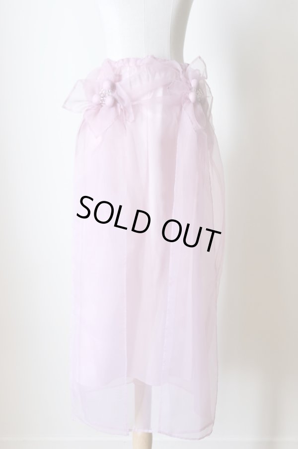 画像1: RIV NOBUHIKO (リブ ノブヒコ）MEU SHEER SKIRT pink (1)