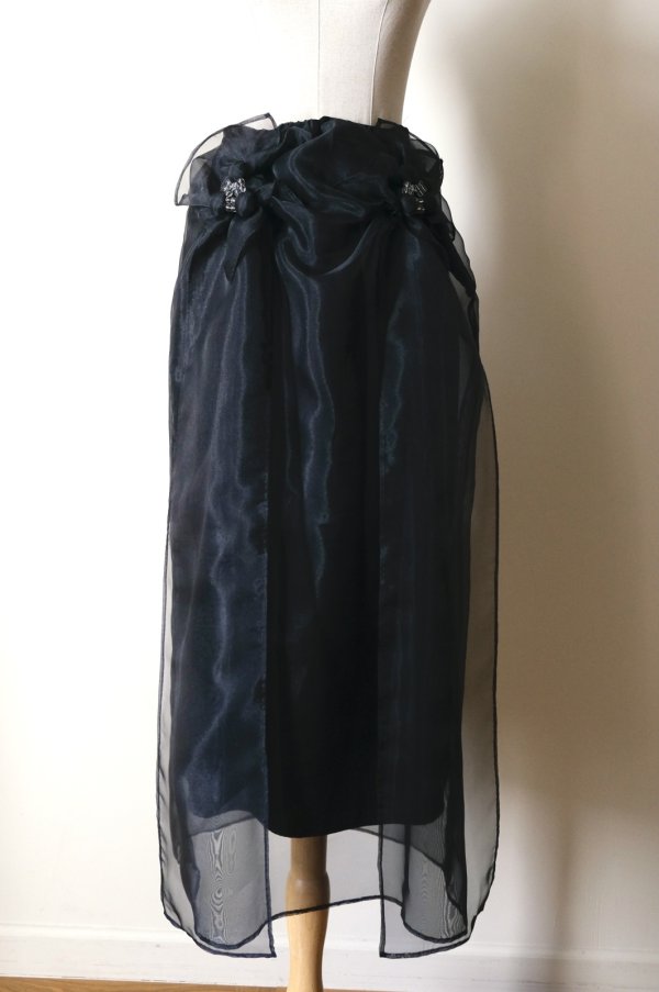 画像1: RIV NOBUHIKO (リブ ノブヒコ）MEU SHEER SKIRT black (1)