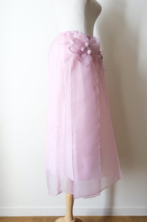 画像2: RIV NOBUHIKO (リブ ノブヒコ）MEU SHEER SKIRT pink (2)