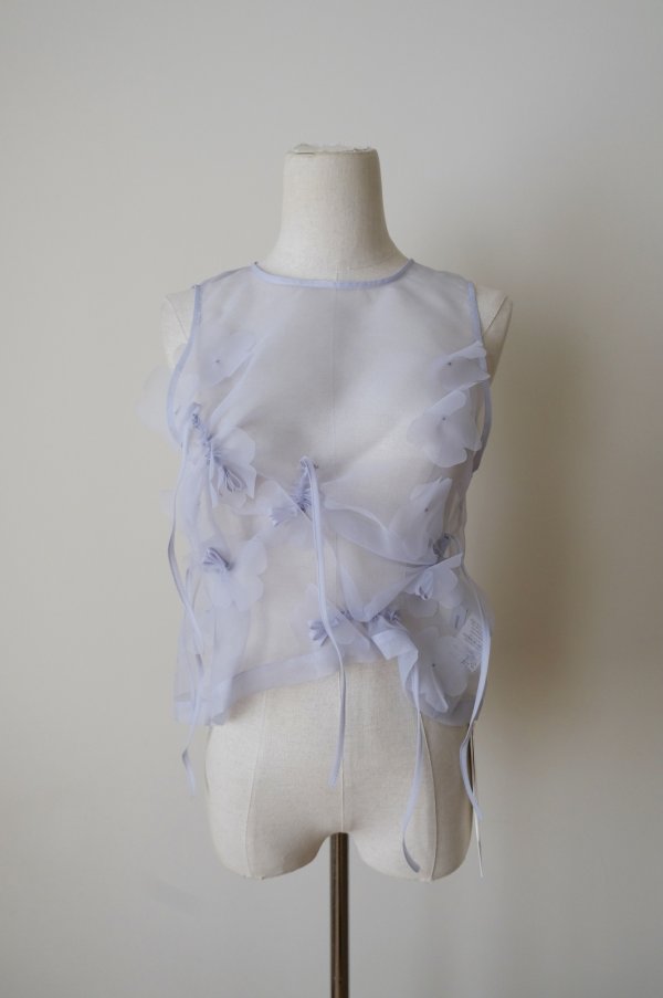画像1: RIV NOBUHIKO (リブ ノブヒコ）ANSON FLOWER TOP light blue (1)