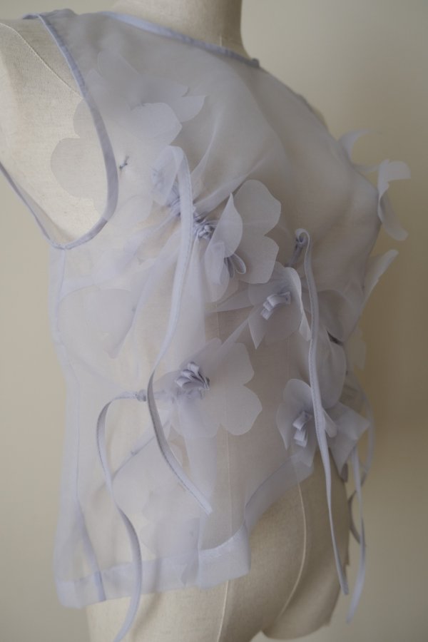 画像6: RIV NOBUHIKO (リブ ノブヒコ）ANSON FLOWER TOP light blue (6)