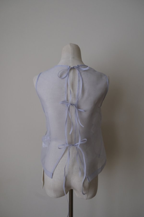 画像2: RIV NOBUHIKO (リブ ノブヒコ）ANSON FLOWER TOP light blue (2)