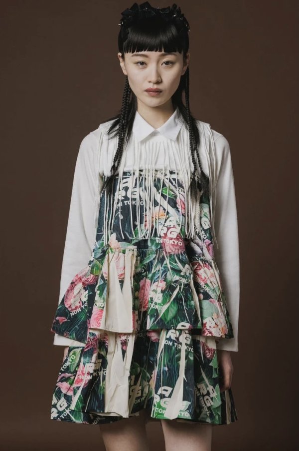 画像7: NON TOKYO DIRECT PRINT RIB GATHER SKIRT ARG ROSE (7)