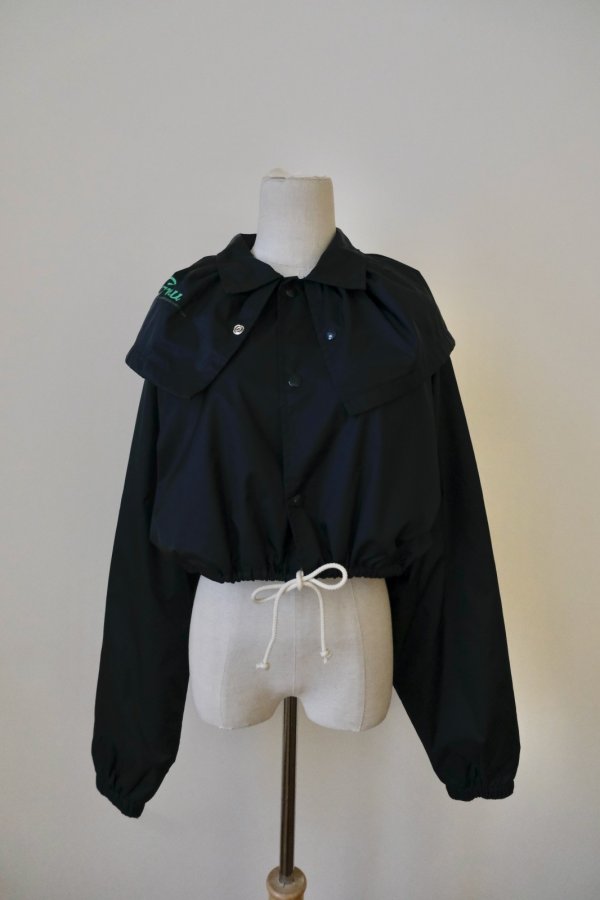 画像2: YuumiAria（ユウミアリア）SHORT WIND BLOUSON black (2)