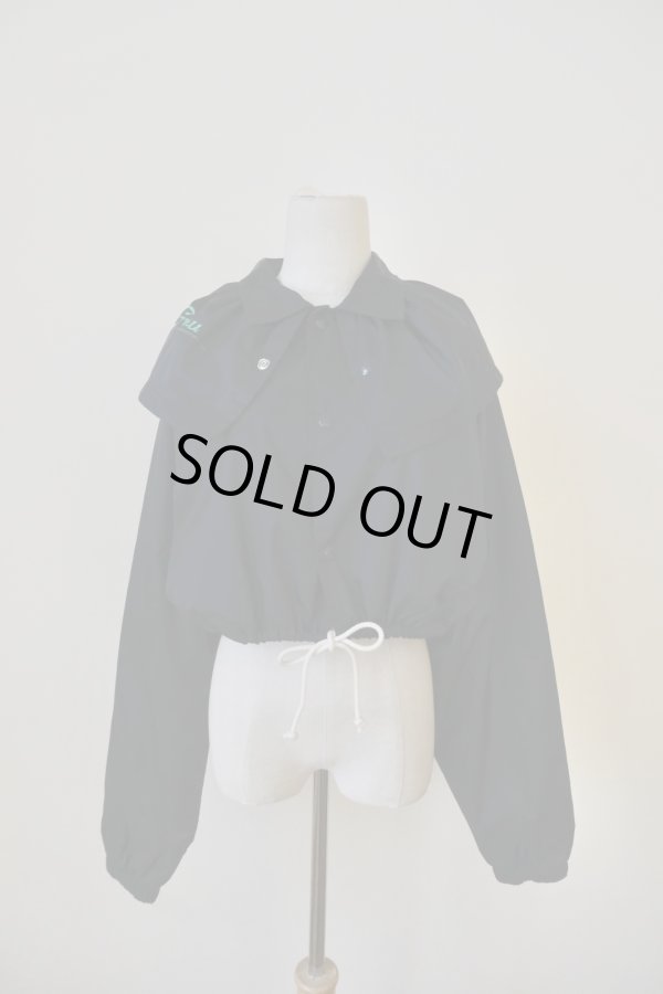 画像2: YuumiAria（ユウミアリア）SHORT WIND BLOUSON black (2)