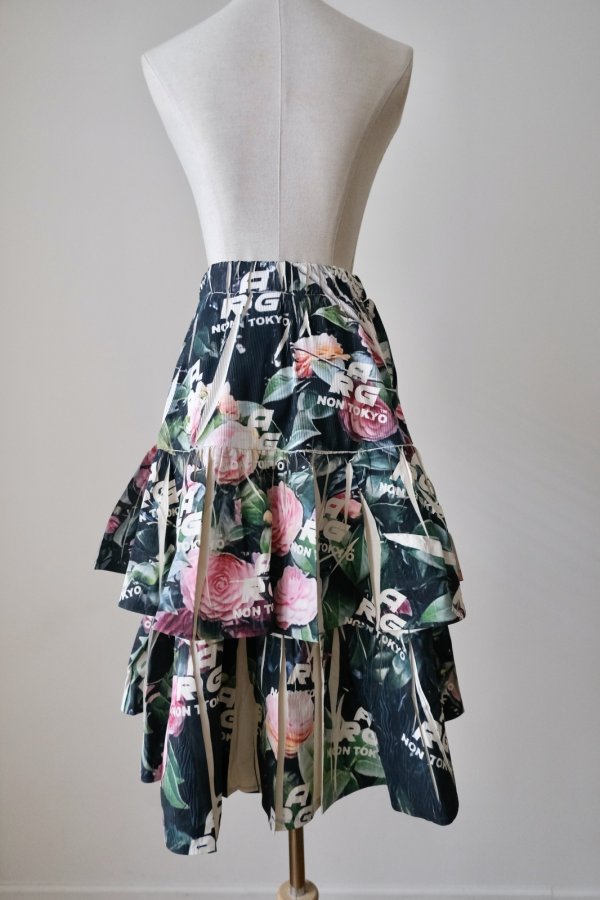 画像3: NON TOKYO DIRECT PRINT RIB GATHER SKIRT ARG ROSE (3)