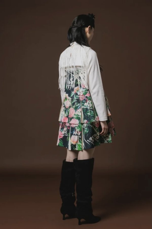 画像8: NON TOKYO DIRECT PRINT RIB GATHER SKIRT ARG ROSE (8)